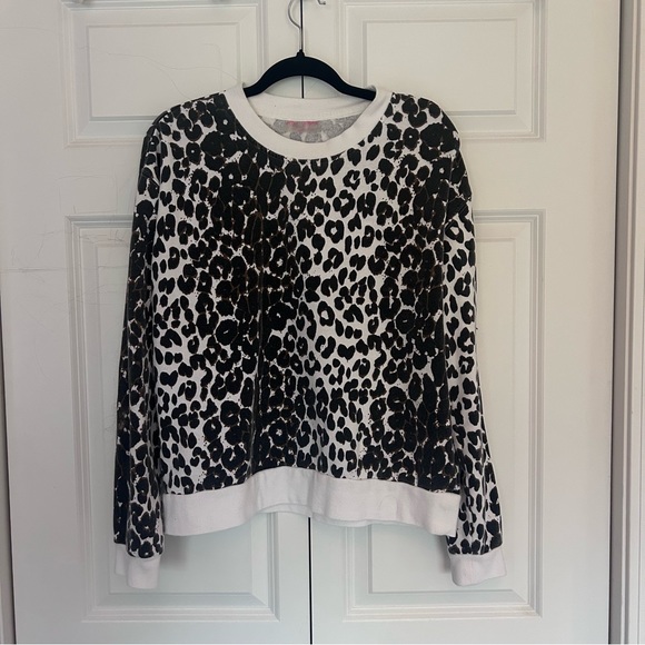 Betsy Johnson Cheetah Print Sweatshirt-L - Picture 1 of 5